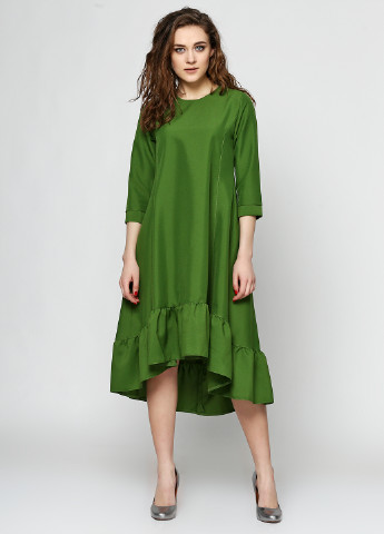 Зеленое кэжуал платье а-силуэт Gator однотонное
