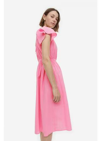Рожева кежуал сукня H&M однотонна