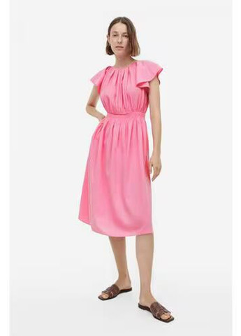 Рожева кежуал сукня H&M однотонна