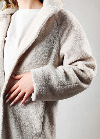 Молочное демисезонное Пальто плюшеве однобортное H&M