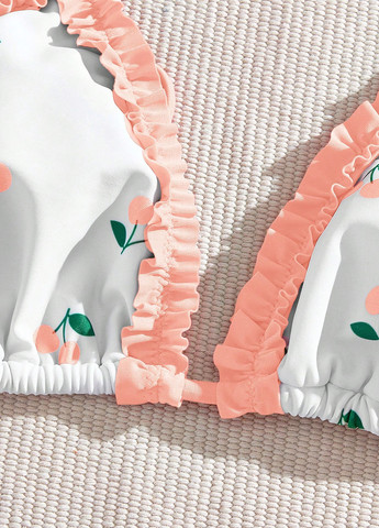 Білий літній купальник (ліф, трусики) бікіні, роздільний SHEIN