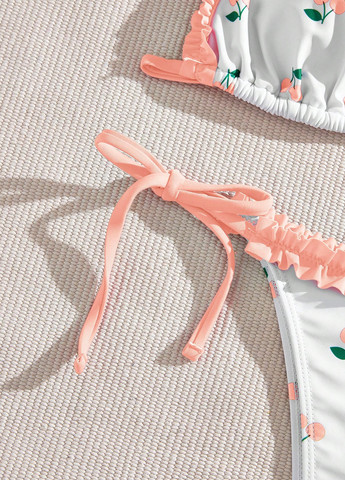 Білий літній купальник (ліф, трусики) бікіні, роздільний SHEIN