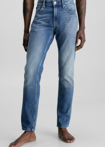 Светло-синие демисезонные прямые джинсы Calvin Klein Jeans