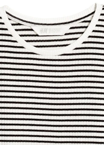 Чорно-біла літня футболка H&M