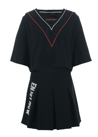 Чорний комплект топ зі спідницею Only