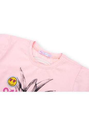 Персиковая демисезонная футболка детская "summer girl" (5788-122g-peach) Peri Masali
