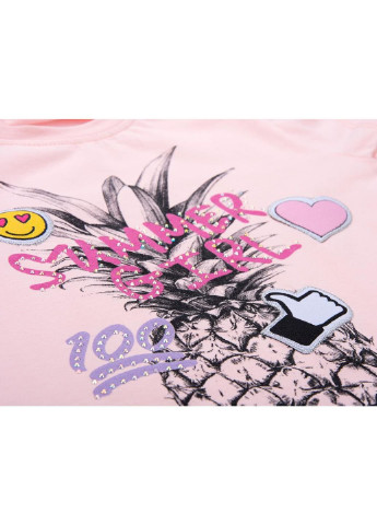 Персиковая демисезонная футболка детская "summer girl" (5788-122g-peach) Peri Masali