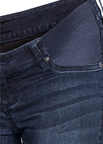 Джинси для вагітних H&M завужені однотонні темно-сині джинсові бавовна