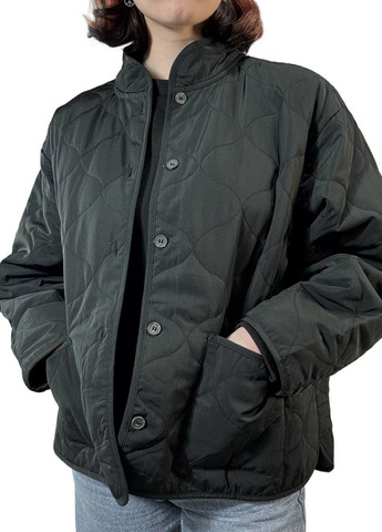 Черная демисезонная куртка куртка-лайнер H&M