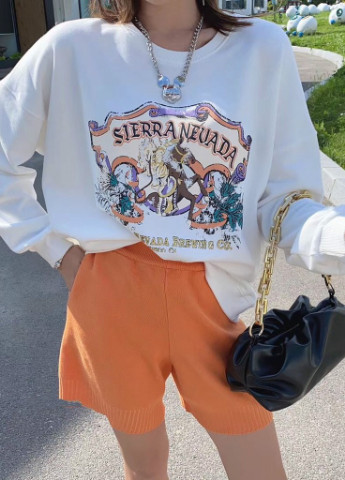 Свитшот женский Sierra Nevada, белый Berni Fashion - крой рисунок белый кэжуал хлопок - (231479837)