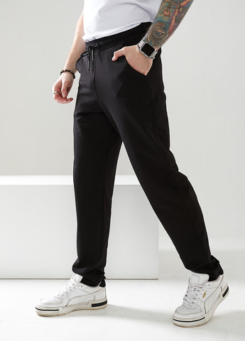 Черные спортивные демисезонные прямые брюки Demma