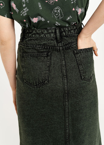 Темно-зеленая джинсовая юбка befree