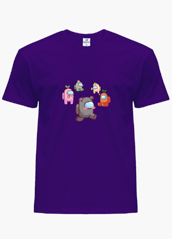Фіолетова демісезонна футболка дитяча амонг ас (among us) (9224-2407) MobiPrint
