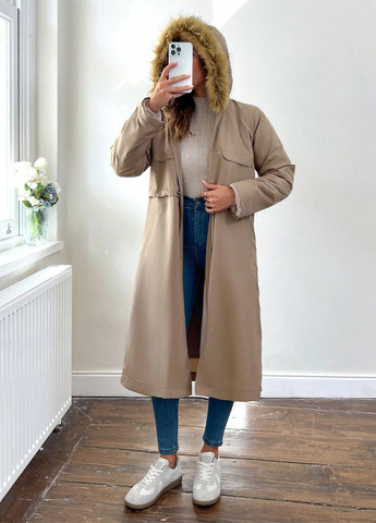 Бежеве демісезонне Пальто SHEIN