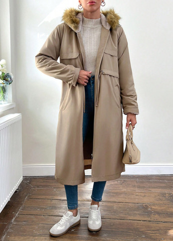 Бежеве демісезонне Пальто SHEIN
