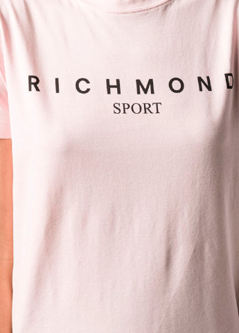 Пудровая летняя футболка с коротким рукавом John Richmond