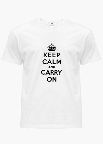 Белая демисезон футболка женская сохраняй спокойствие (keep calm) белый (8976-2009) xxl MobiPrint