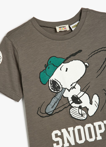 Серо-коричневая летняя футболка KOTON