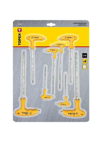 Набір інструментів шестигранних ключів HEX з Т-подібною ручкою, 9 шт. (35D967) Topex (252409929)