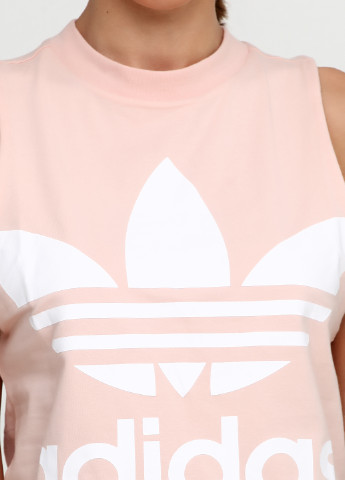 Майка adidas логотип розовая спортивная