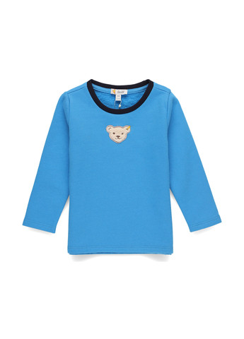 Синий демисезонный кэжуал лонгслив Steiff однотонный