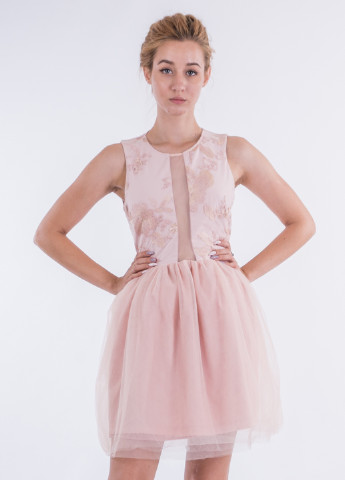 Светло-розовое коктейльное платье с пышной юбкой, клеш Sarah Chole однотонное