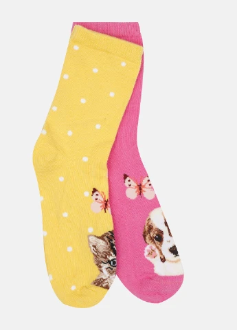 Комбинированные носки (2 пары) H&M однотонные (241767823)