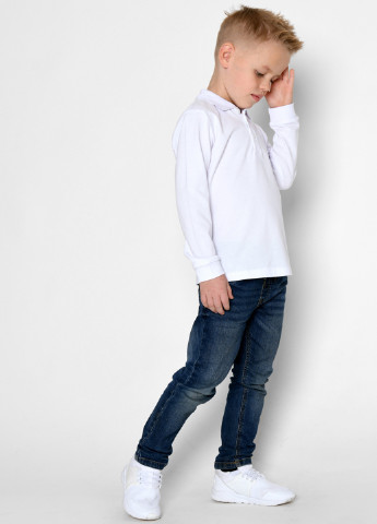 Белая детская футболка-поло для мальчика Carica однотонная