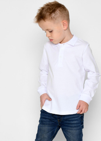 Белая детская футболка-поло для мальчика Carica однотонная