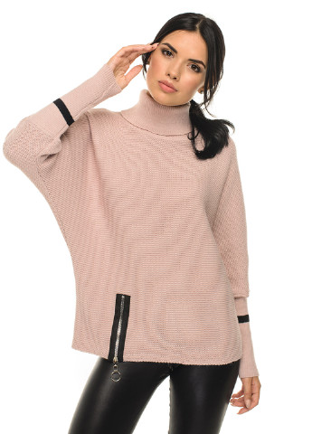 Пудровый демисезонный свитер с рукавами "летучая мышь" SVTR