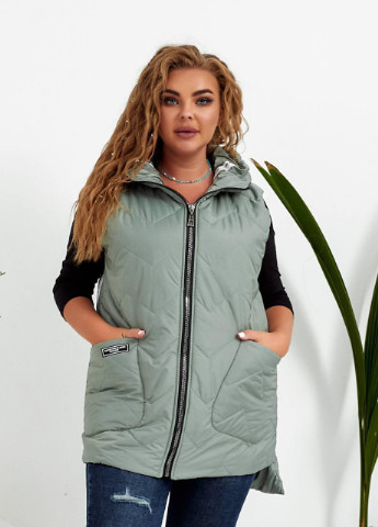 Женская жилетка с накладнми карманами оливкового цвета р.48/50 322711 New Trend (256163445)