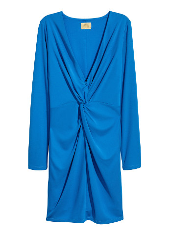 Голубое кэжуал платье футляр H&M однотонное