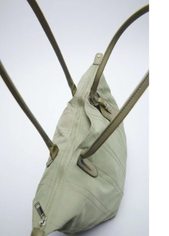Сумка Tote с декоративной строчкой LP03 Зеленая Zara (224980925)