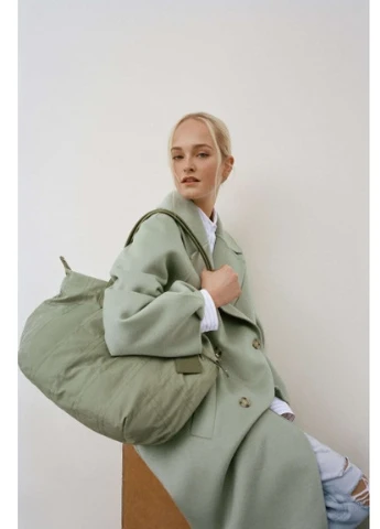 Сумка Tote с декоративной строчкой LP03 Зеленая Zara (224980925)