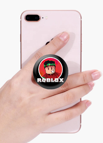 Попсокет (Popsockets) тримач для смартфону Роблокс (Roblox) (8754-1225) Чорний MobiPrint (216748528)