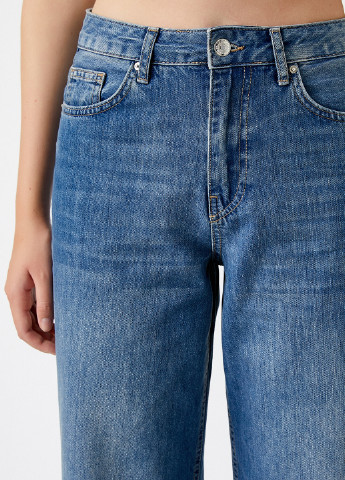 Синие демисезонные укороченные, прямые джинсы KOTON