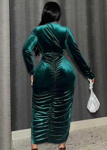 Темно-зелена кежуал сукня силуетна SHEIN однотонна