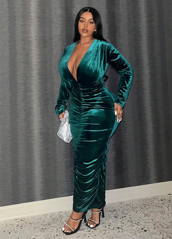 Темно-зелена кежуал сукня силуетна SHEIN однотонна