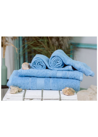 Mirson полотенце набор банный №5002 softness cornflower 40x70, 50x90, 70x140, (2200003183269) голубой производство - Украина