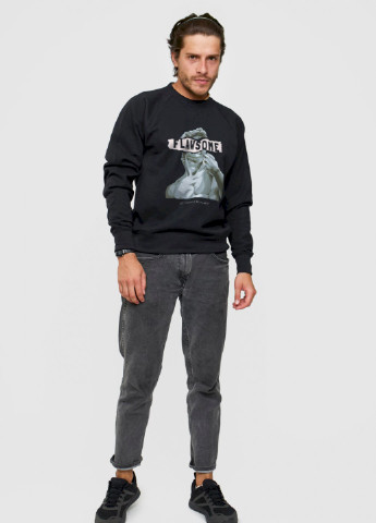 Чорний світшот чоловічий YAPPI малюнок (251424272)