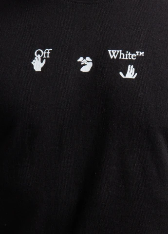 Чорна чорна футболка з принтом Off-White
