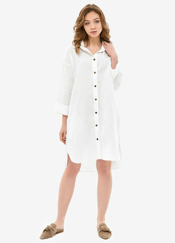 Белое домашнее платье рубашка MORANDI однотонное