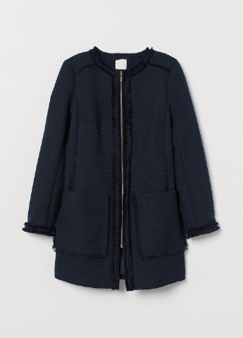 Темно-синее демисезонное Пальто однобортное H&M