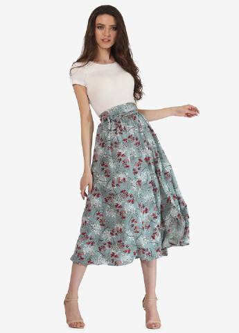 Мятная кэжуал цветочной расцветки юбка Lila Kass клешированная