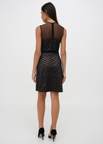 Коричневое кэжуал платье клеш Sassofono с абстрактным узором