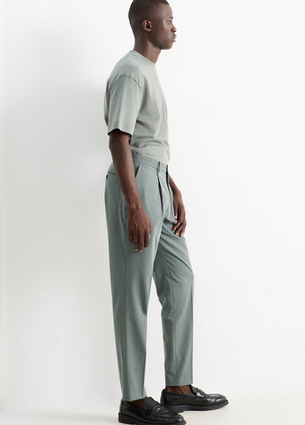 Серые классические, кэжуал демисезонные классические, прямые брюки C&A