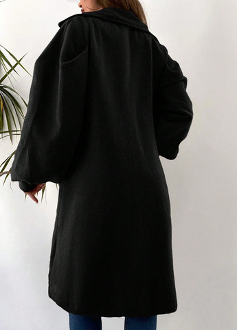 Черное демисезонное Пальто однобортное SHEIN