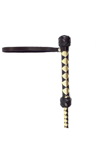 Стек классический, натуральная кожа 75 см, черно-золотой Art of Sex (255340315)