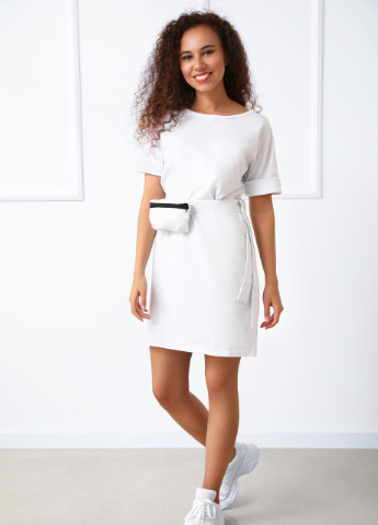 Білий кежуал сукня Fashion Girl однотонна