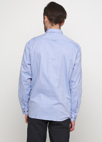Голубой кэжуал рубашка меланж Madoc Jeans с длинным рукавом